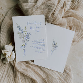 何かブルーワイルドフラワーブーケブライダルシャワー 招待状