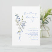 何かブルーワイルドフラワーブーケブライダルシャワー 招待状 (スタンド正面)