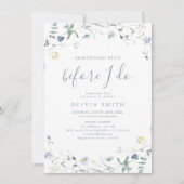 何かブルーワイルドフラワーボホブライダルシャワー 招待状 (正面)