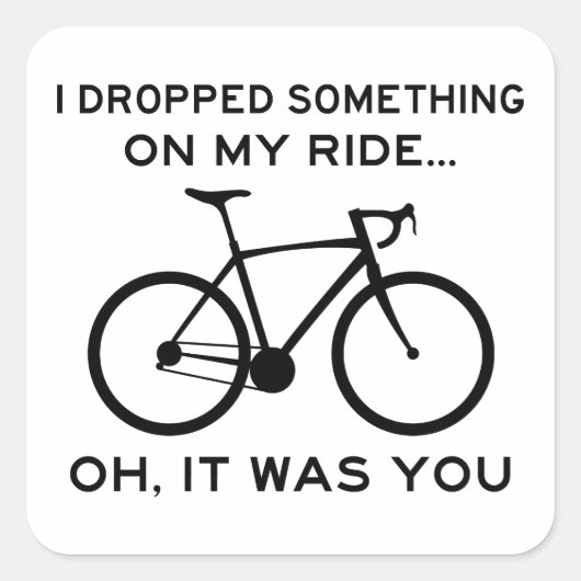 何か乗って落としたお前のサイクリング スクエアシール (正面)