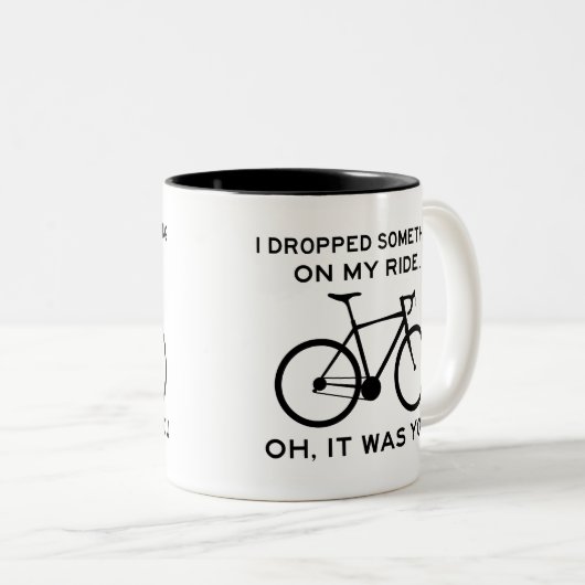 何か乗って落としたお前のサイクリング ツートーンマグカップ (正面右)