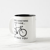 何か乗って落としたお前のサイクリング ツートーンマグカップ (正面左)