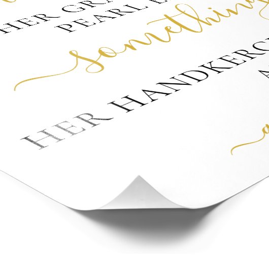 何か古いものが新しいブライダルシャワー フォトプリント            (角)