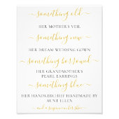 何か古いものが新しいブライダルシャワー フォトプリント            (正面)