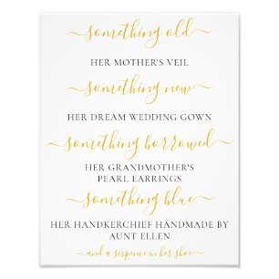 何か古いものが新しいブライダルシャワー フォトプリント           