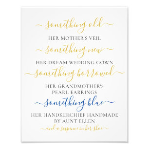 何か古いものが新しいブライダルシャワー フォトプリント