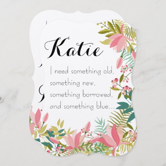 何か古いもの | 花嫁の友人 ウェディング招待状 招待状 (正面/裏面)