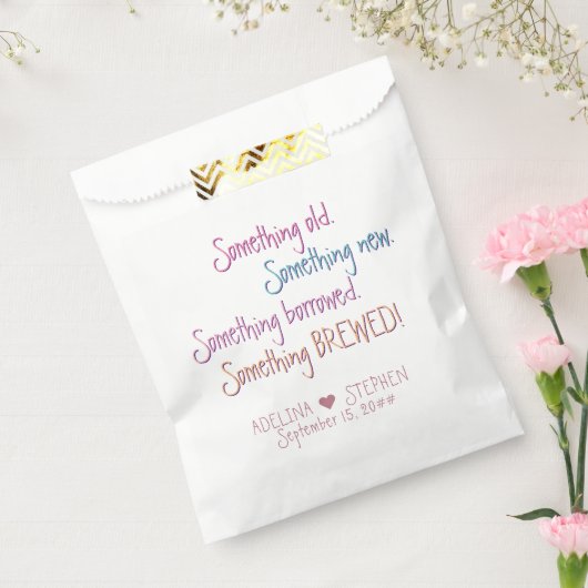 何か古い新しい借りた醸造結婚式の引き出物 フェイバーバッグ (封をした状態)
