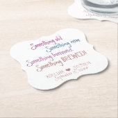 何か古い新しい借りた醸造結婚式の引き出物 ペーパーコースター (アングル)