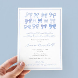 何か古い新しい借りた青い弓ブライダルシャワー 招待状