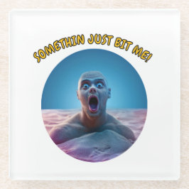 何か噛んだぞ！ ガラスコースター