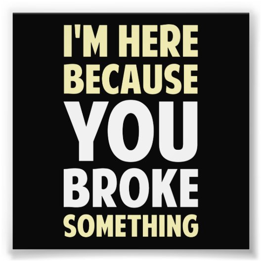 何か壊したから来たよ フォトプリント            (正面)