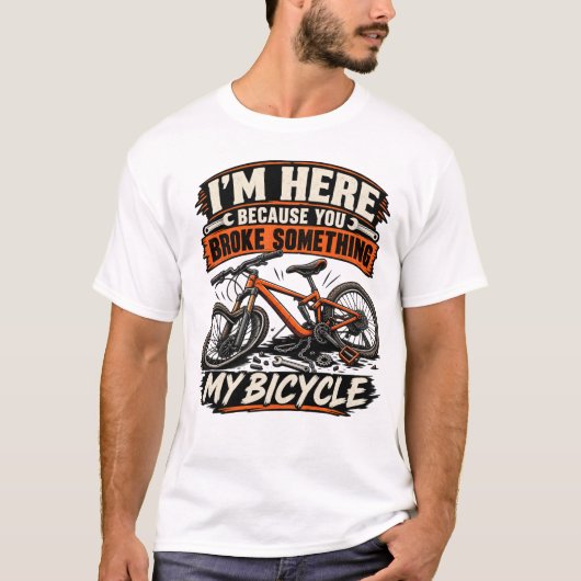 何か壊したから来たよ Tシャツ (正面)