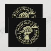 何か壊したから来たんだよ整備士・ハン 招待状 (正面/裏面)