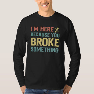「何か壊したんでしょ?だから来ました」 メンズ メカニック Tシャツ