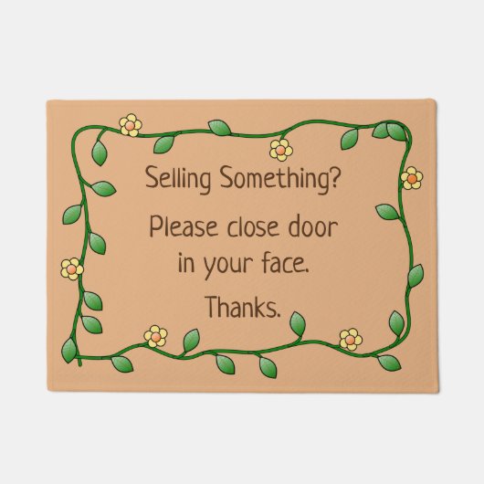 何か売ってるのか?ドアを閉めて顔。 ドアマット (正面)