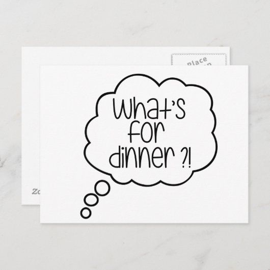 何か夕食は?おもしろい引用文はがき ポストカード (正面/裏面)