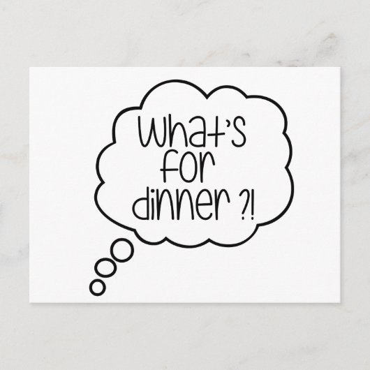 何か夕食は?おもしろい引用文はがき ポストカード (正面)