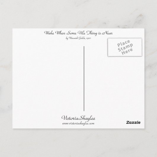 何か嫌な事が近づくと目を覚ます ポストカード (裏面)