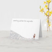 何か崇高なこの方法を歩く – Lone Deer Snow カード (黄色い花)