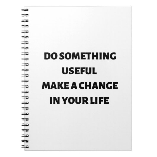 何か役に立つことは人生を変える ノートブック (正面)