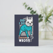 何か悪いことした？おもしろい犬ミーム ポストカード (スタンド正面)