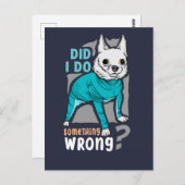 何か悪いことした？おもしろい犬ミーム ポストカード (正面/裏面)