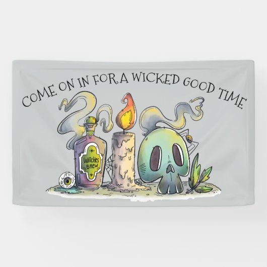 何か悪賢いハローウィンパーティの旗 横断幕 (横)