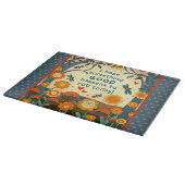 何か感動的良い引用文フローラオレンジ カッティングボード (角)