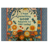 何か感動的良い引用文フローラオレンジ カッティングボード (正面)