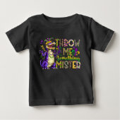 「何か投げてよ、お兄さん」マルディ・グラ ベビーTシャツ (正面)