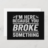 何か整備士プレゼントを壊したから ポストカード (正面/裏面)