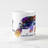 何か新しいMug_Watercolorマナティー ジャンボコーヒーマグカップ (正面)
