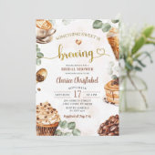 何か甘いものがコーヒーを醸造しているブライダルシャワー 招待状 (スタンド正面)