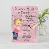 何か甘いものは来の赤ちゃんシャワー招待状 招待状 (スタンド正面)