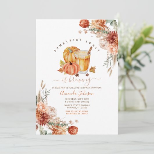何か甘いものは醸造フローラ秋ベビーシャワー 招待状 (スタンド正面)