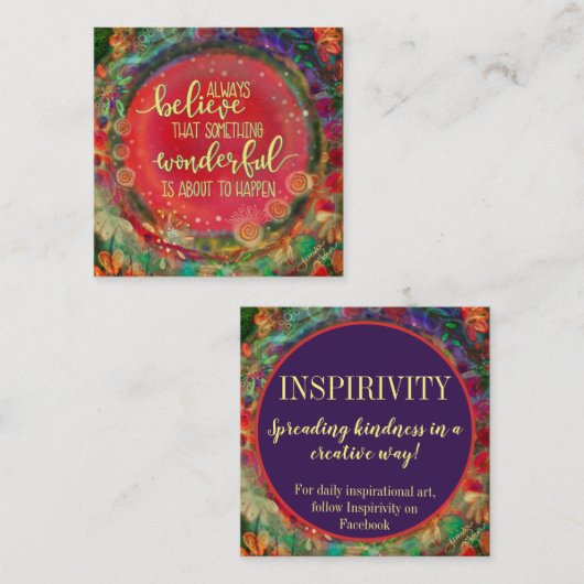 「何か素晴らしいこと」の親切カード スクエア名刺 (正面/裏面)