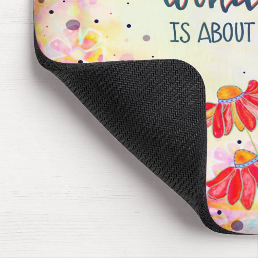 何か素晴らしい引用文かわいらしインスピレーション マウスパッド (コーナー)