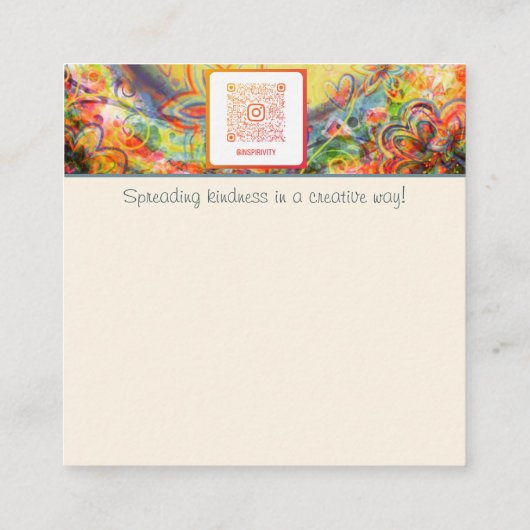 何か素晴らしい引用文フローラ親切カード スクエア名刺 (裏面)