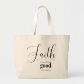何か良い事は来の信仰に基づくトートである ラージトートバッグ (正面)