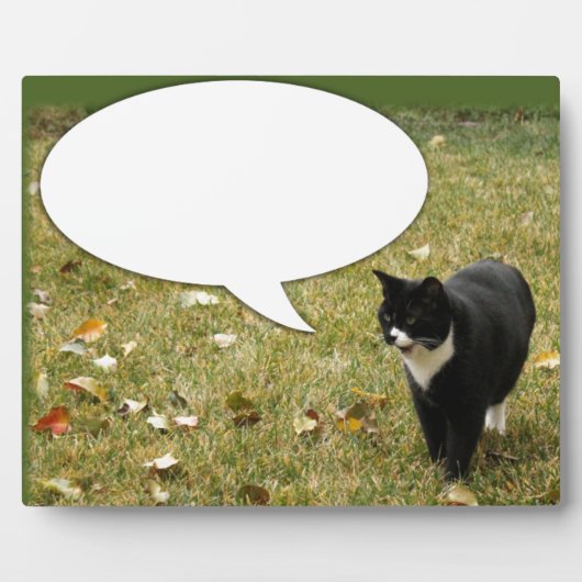 何か言いたいことを言うバブル猫おもしろい フォトプラーク (正面)