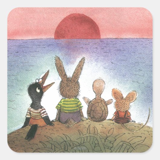 何か赤 スクエアシール (正面)