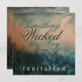 何か邪悪なハロウィーンゴシック結婚ズ 招待状 (正面/裏面)