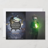 何か邪悪な醸造ハロウィンナイト誕生日 招待状 (正面)