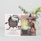 何か邪悪な醸造ハロウィンピンク誕生日 招待状 (スタンド正面)