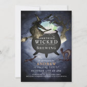 何か邪悪な醸造ハロウィーンNT誕生日 招待状 (正面)