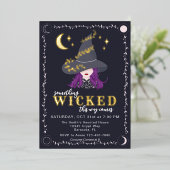 何か邪悪な魔女ハローウィンパーティ 箔招待状 (立ち正面)