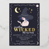 何か邪悪な魔女ハローウィンパーティ 箔招待状 (正面)