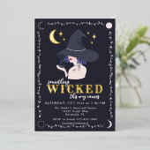 何か邪悪な魔女ハローウィンパーティ 箔招待状 (立ち正面)