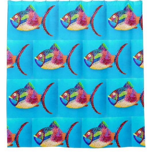 何か釣りのシャワーカーテンとライナー シャワーカーテン (正面)